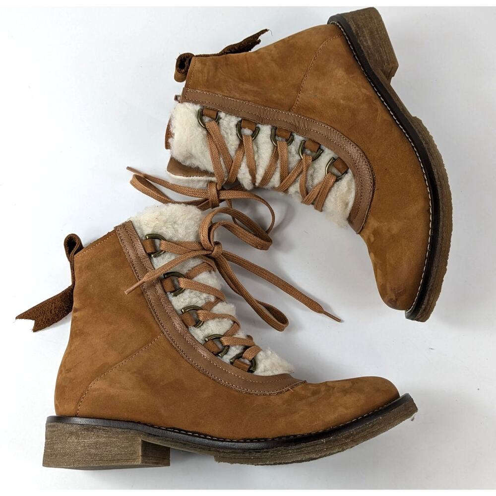 Bueno Women's 6.5 Boots Leather Teddy Tobacco Lined Zip New NWT Winter EUR 37 - Picture 5 of 13